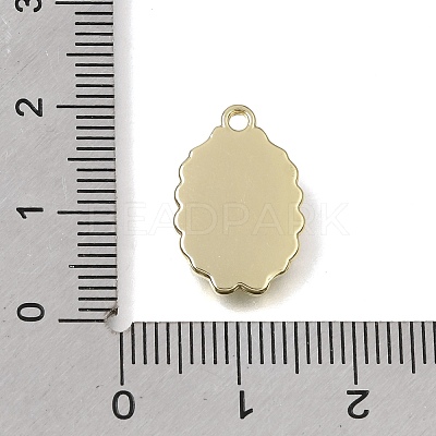 Brass with Red Enamel Pendants KK-CBAE379-23LG-1
