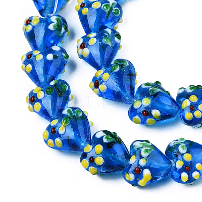 Handmade Bumpy Lampwork Beads Strands LAMP-N029-011B-1