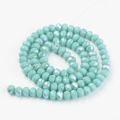Electroplate Opaque Solid Color Glass Beads Strands EGLA-A034-P4mm-L15-1