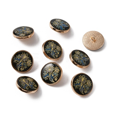 Alloy Enamel Shank Buttons BUTT-WH0015-52F-1