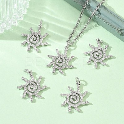 SHEGRACE Brass Micro Pave Clear Cubic Zirconia Pendants XGRQ3P601-635P-1