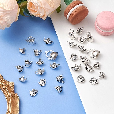 30Pcs 6 Styles Tibetan Style Alloy Charms TIBEP-YW0001-77-1