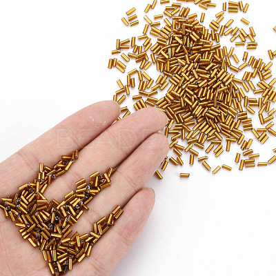 Plated Glass Bugle Beads SEED-S046-01A-41-1