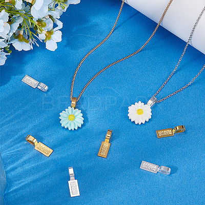 100Pcs 2 Colors Tibetan Style Alloy Glue-on Flat Pad Bails FIND-SP0001-90-1