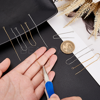 8Pcs 4 Style Brass Stud Earring Findings KK-BC0011-84-1