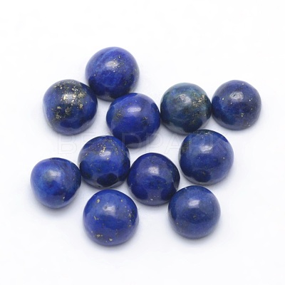 Natural Lapis Lazuli Cabochons G-P393-R11-4mm-1
