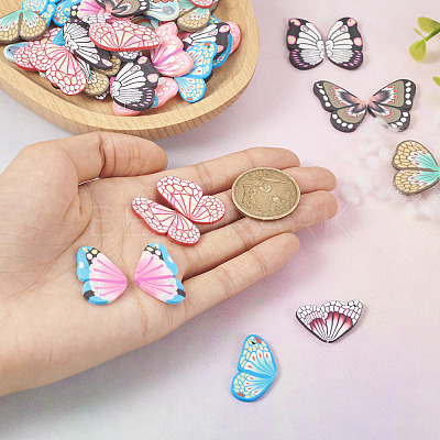 90Pcs 9 Colors Handmade Polymer Clay Pendants CLAY-TA0001-22-1