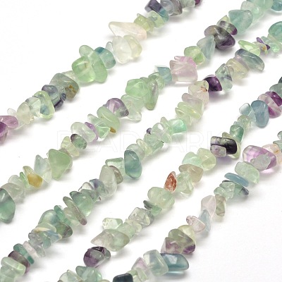 Natural Fluorite Chip Bead Strands X-G-M205-08-1