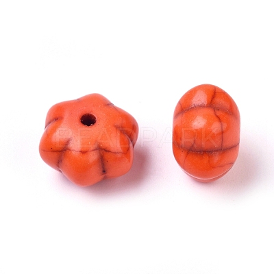 Autumn Theme Dyed Synthetic Turquoise Beads X-G-M148-02-A-1