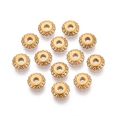304 Stainless Steel Disc Beads STAS-P319-14B-G-1
