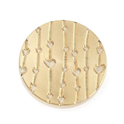 Texture Theme Roung Brass Stamp Head LS-AJEW-M036-06H-G-1