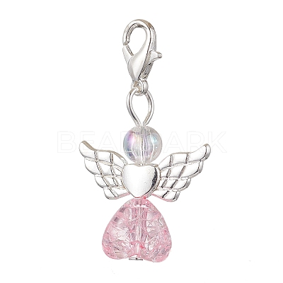 Heart Angel Acrylic Pendant Decorations HJEW-JM02538-01-1