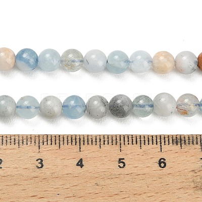 Natural Aquamarine Beads Strands X-G-F591-29A-6mm-04-1