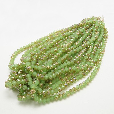 Electroplate Glass Faceted Rondelle Beads Strands EGLA-D020-3x2mm-58-1