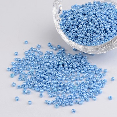 DIY Craft Beads 12/0 Opaque Colors Lustered Round Glass Seed Beads X-SEED-A012-2mm-123-1
