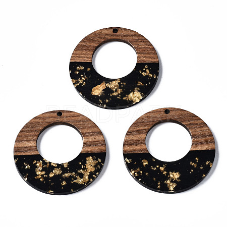 Resin & Walnut Wood Pendants RESI-T035-21-1