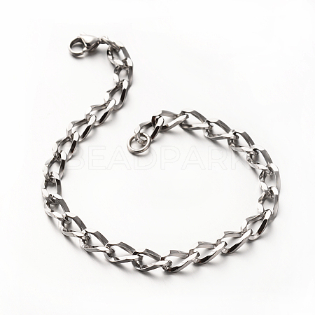 304 Stainless Steel Twisted Chain Bracelets - Beadpark.com