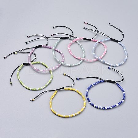 Adjustable Nylon Thread Braided Beads Bracelets BJEW-JB04522-1