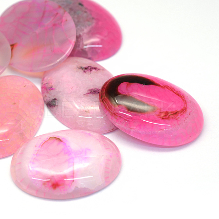Oval Dyed Natural Crackle Agate Cabochons X-G-R349-30x40-05-1