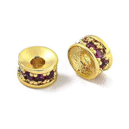 Brass Cubic Zirconia Spacer Beads KK-L215-004A-G01-1
