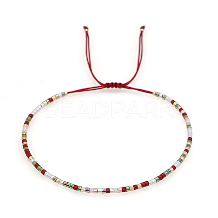 Adjustable Glass Seed Bead Braided Bead Bracelets for Women VT9382-41-1
