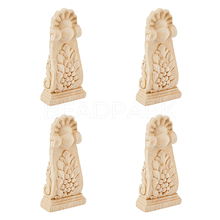 Rubber Wood Carved Onlay Applique AJEW-WH0248-464-1