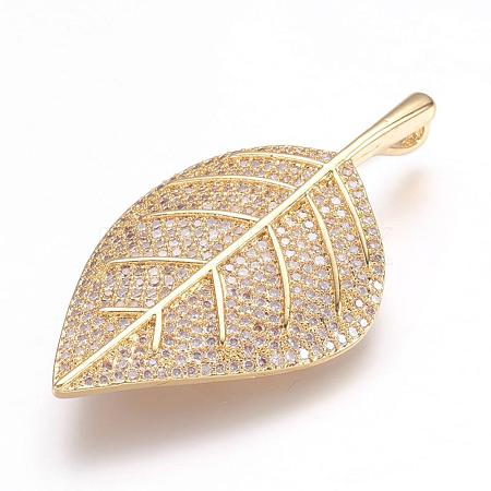 Brass Micro Pave Cubic Zirconia Pendants ZIRC-E124-67G-1