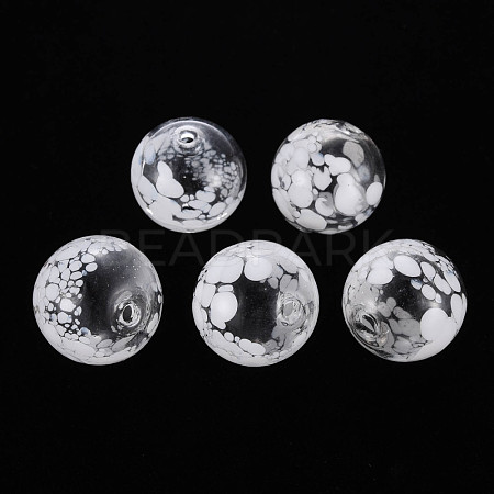 Transparent Handmade Blown Glass Globe Beads GLAA-T012-29-1