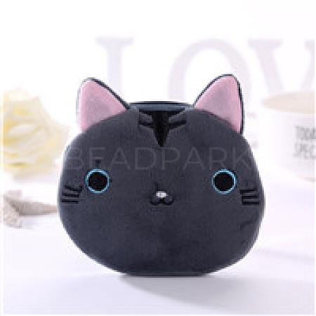 Cute Cat Velvet Zipper Wallets with Tag Chain ANIM-PW0002-26C-1