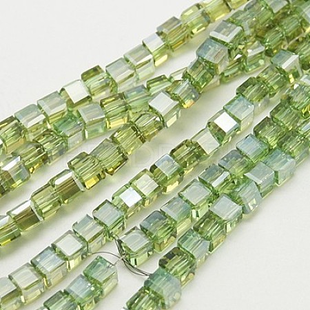 Electroplate Glass Beads Strands EGLA-D018-6x6mm-24-1
