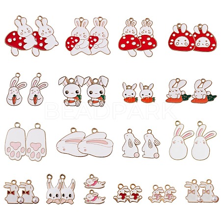 36Pcs 18 Style Alloy Enamel Pendants FIND-SZ0001-11-1