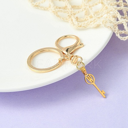 304 Stainless Steel Initial Letter Key Charm Keychains KEYC-YW00004-23-1