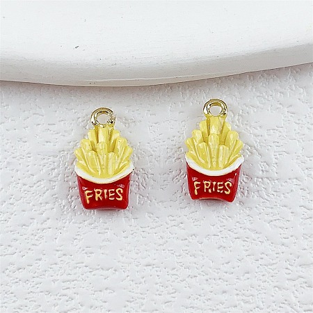 Fries Alloy Enamel Charms ENAM-P264-01D-G-1