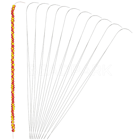 10Pcs 201 Stainless Steel Bented Beading Needles TOOL-BBC0001-07-1-1