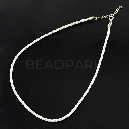 Trendy Braided Imitation Leather Necklace Making NJEW-S105-003-1