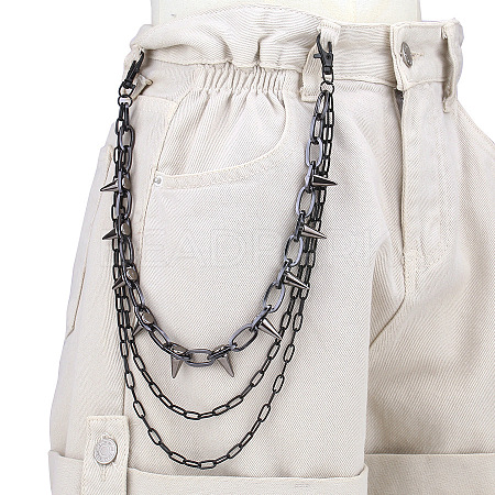 Aluminum & Alloy Spike Rivets 3 Layer Trousers Chains WGE957A-02-1