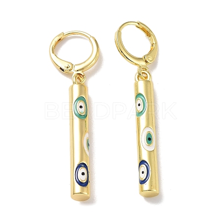 Real 18K Gold Plated Brass Dangle Leverback Earrings EJEW-L269-001G-1