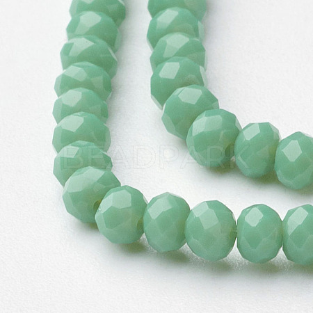 Faceted Imitation Jade Glass Beads Strands X-GLAA-R135-3mm-32-1