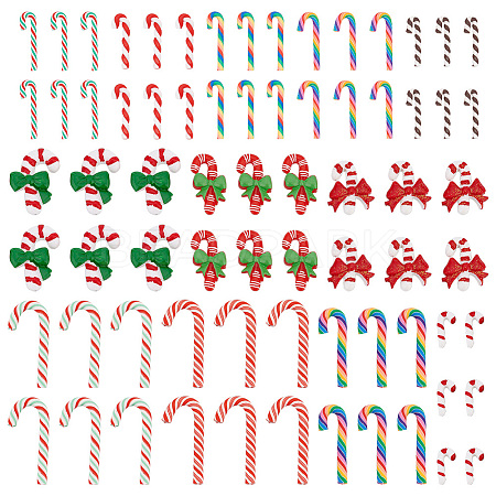 AHADERMAKER 72Pcs 12 Styles Christmas Theme Opaque Resin Cabochons CRES-GA0001-09-1