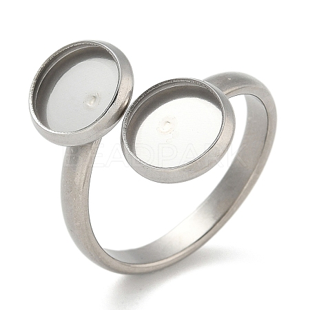 304 Stainless Steel Cuff Rings Components STAS-K279-02A-P-1