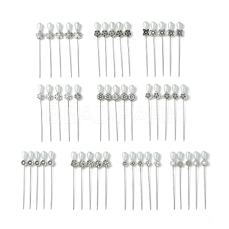 50Pcs 10 Style Iron Head Pins DIY-AB00024-1