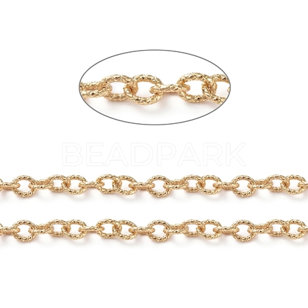 Brass Textured Cable Chains CHC-G005-10G-1