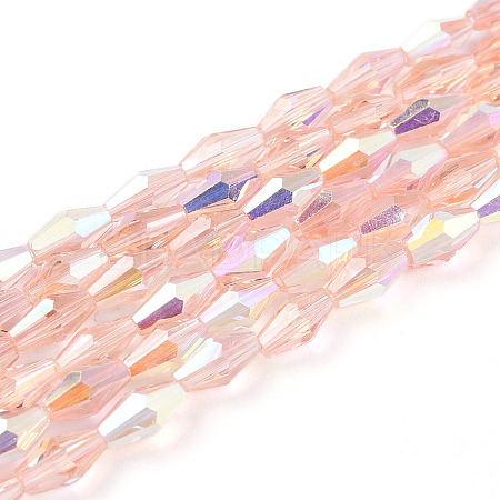 Transparent Electroplate Glass Beads Strands GLAA-K064-05A-01D-1