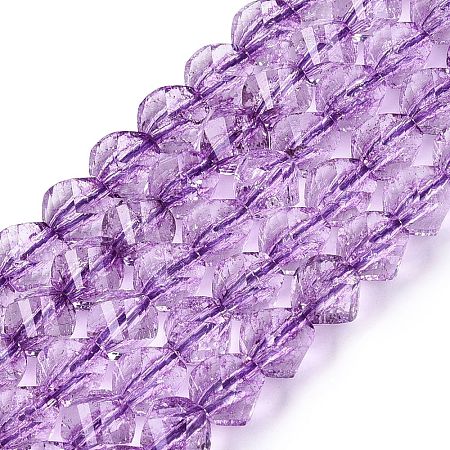 Crackle Transparent Glass Beads Strands GLAA-N068-02A-06-1