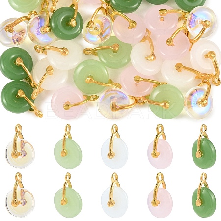 30Pcs 5 Colors Glass Imitation Gemstone Pendants FIND-YW0012-39-1
