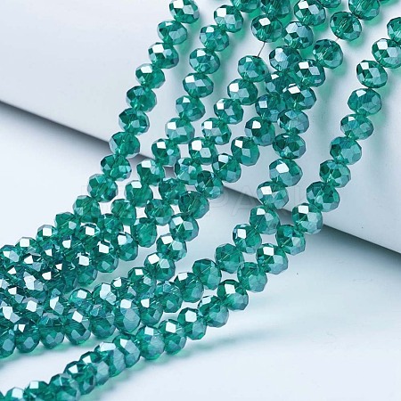 Electroplate Glass Beads Strands X-EGLA-A034-T6mm-A18-1