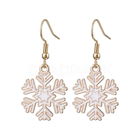 Christmas Theme Alloy Enamel Dangle Earrings EJEW-JE05830-05-1