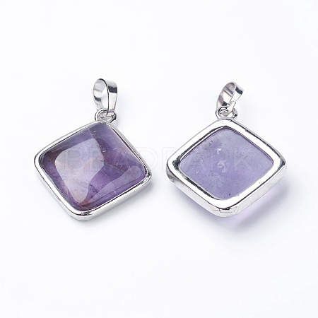 Natural Amethyst Pendants G-E420-07P-1