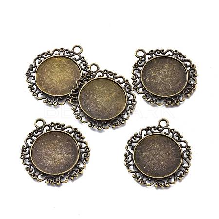 Alloy Pendant Cabochon Settings PALLOY-H170-29AB-1