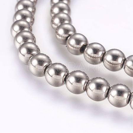 Electroplate Non-magnetic Synthetic Hematite Bead Strands G-P277-06-6mm-1